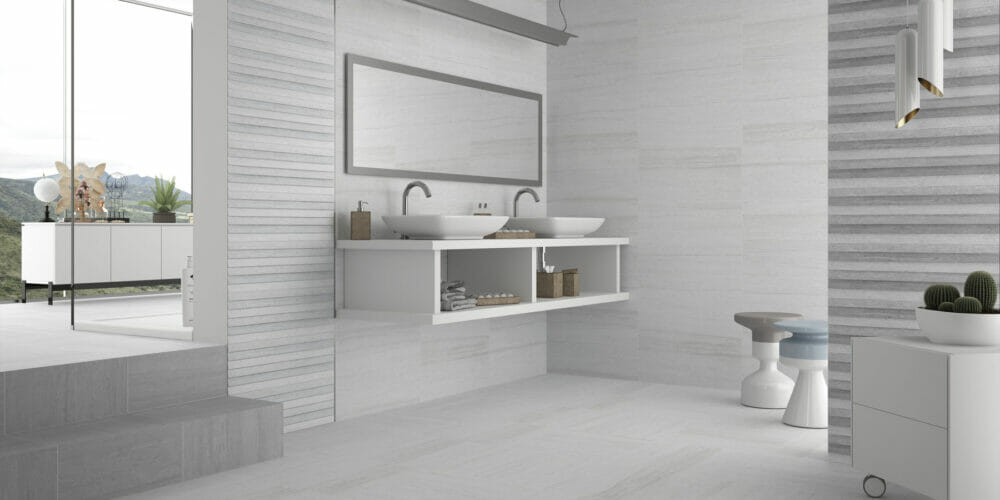 Denver white bathroom tiles